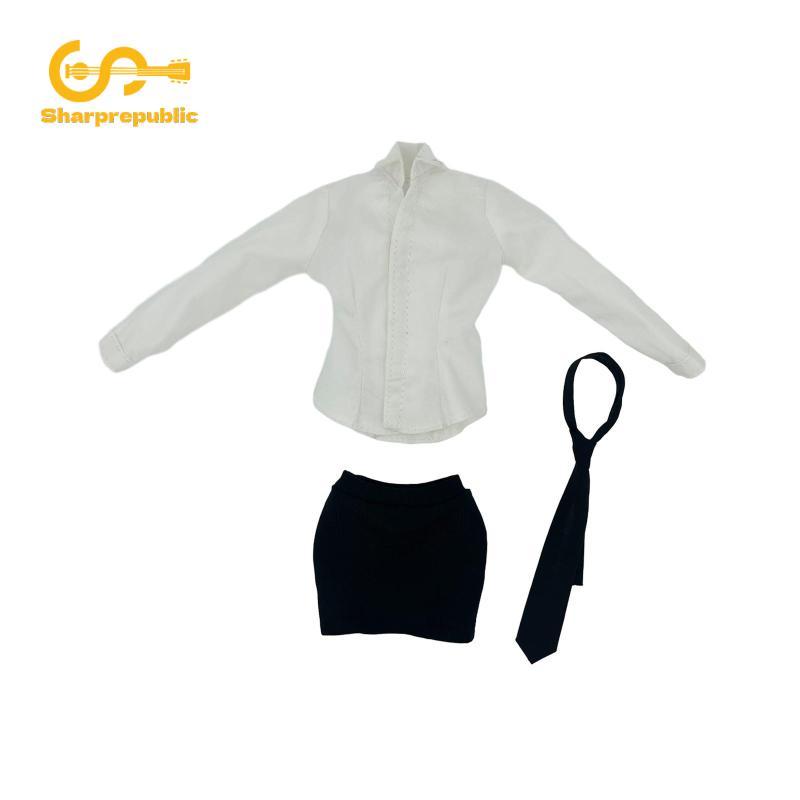 Sharprepublic 3 Miếng Thời Trang 1 / 6 Áo Sơ Mi Có Váy Ngắn Buộc Thu Nhỏ Quần Áo Trang Phục Cho 12in
