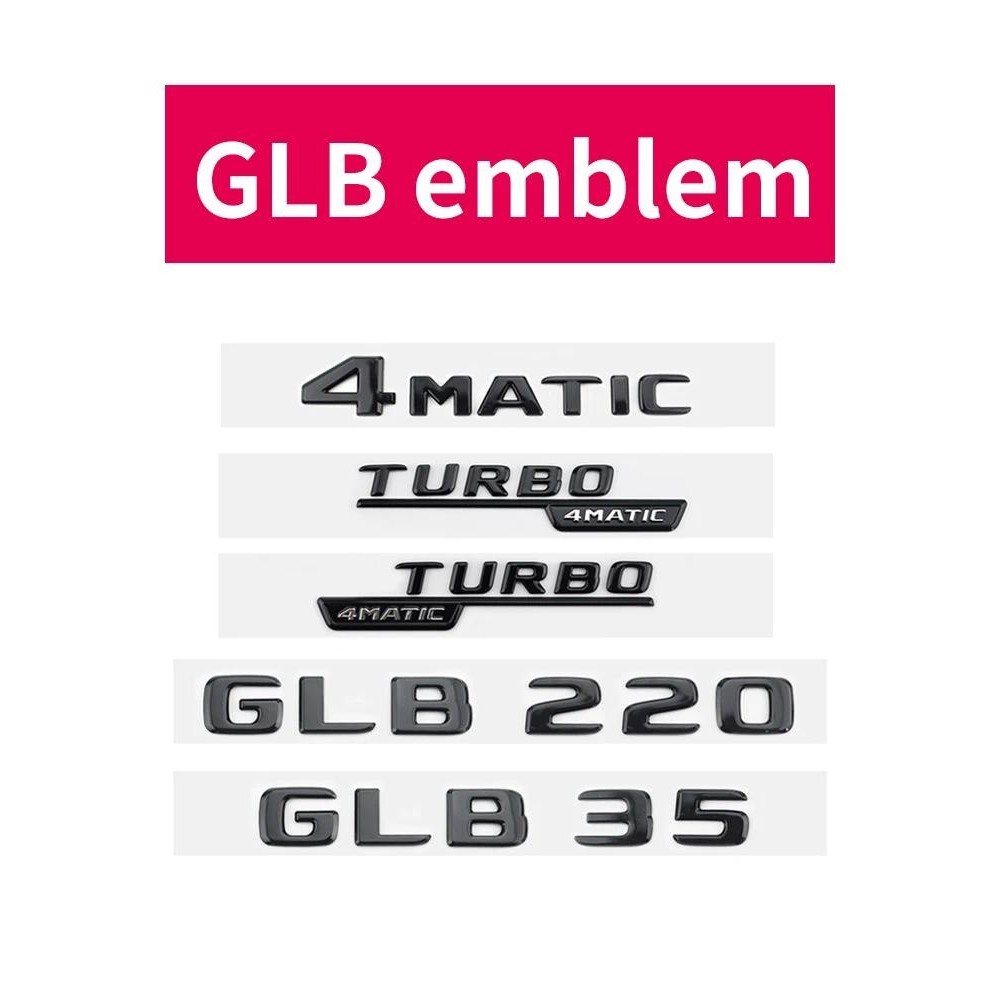 Thích hợp cho GLB CLASS X247 GLB35 GLB200d GLB250 AMG 4MATIC Logo đuôi bóng màu đen bạc