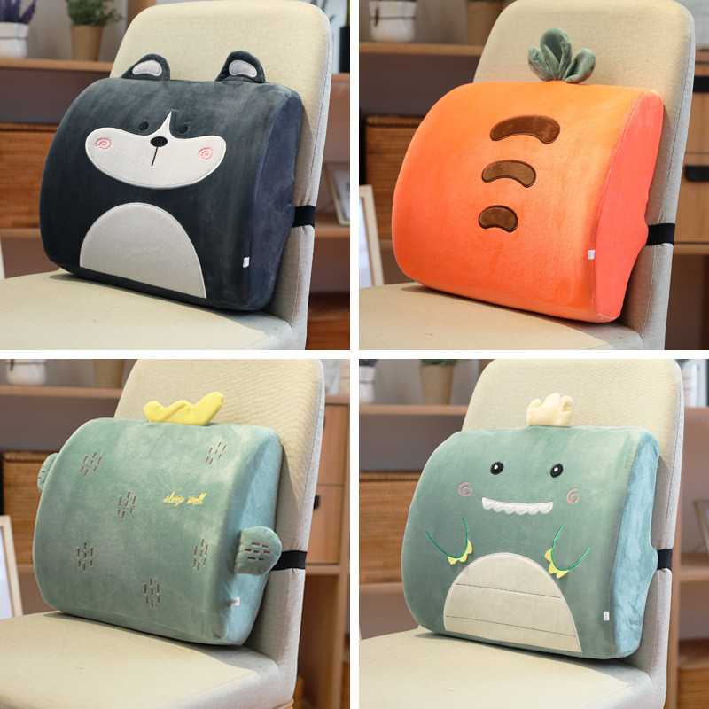 【Ready Stock】 Car Back Cushion Waist Support, Sitting for a Long Time, No Seat Tired, Office Memory 