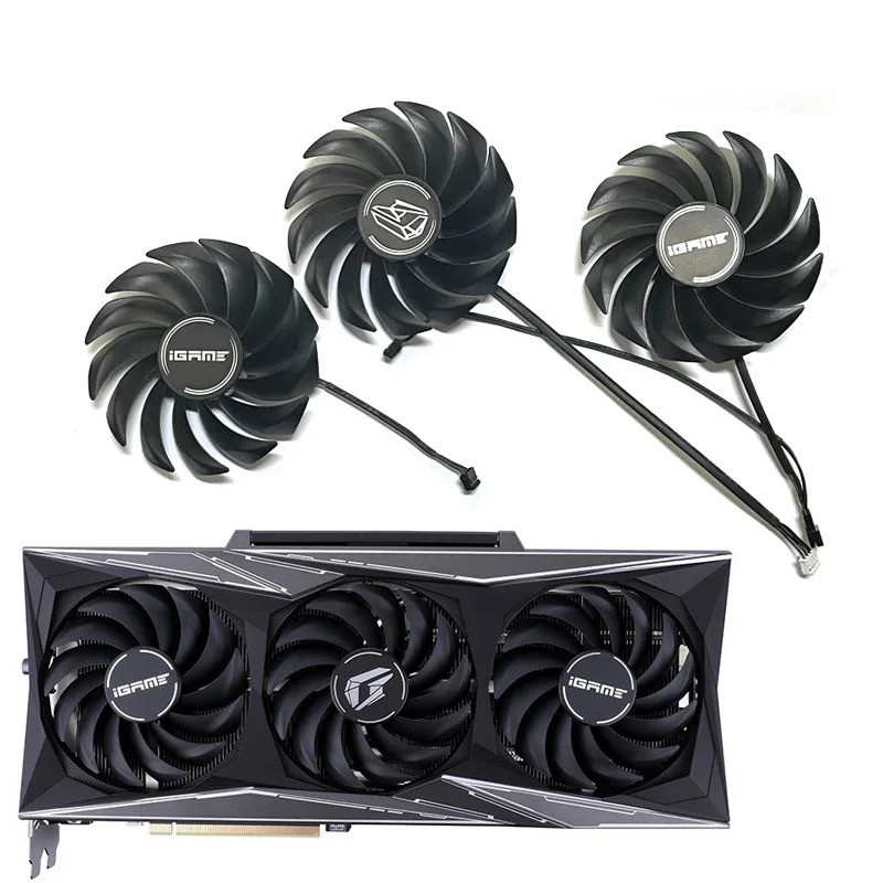 3 90mm PVA080E12R RTX 3060 RTX 3070 RTX 3080 RTX 3090 Quạt Làm Mát Cho Igame Đầy Màu Sắc RTX 3060 30