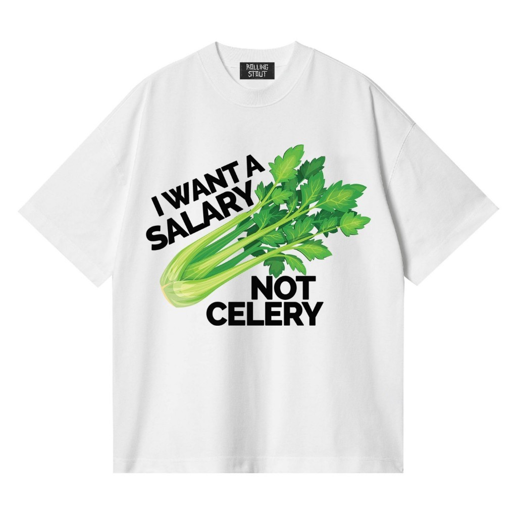 Rollingstout T-shirt - celery salary | Baju distro | Kaos Pria oversize