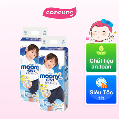 Combo 2 Bỉm tã quần Moony bé trai size XXL 26 miếng (13-28kg)