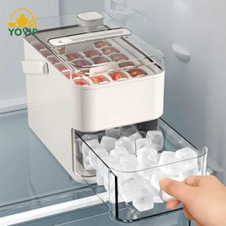 Máy Làm Đá YOVIP 28 / 56-Cube Có Nắp Bấm Dễ Dàng - Hai Lớp, Bấm Thiết Kế Di Động, Hộp Đá Gia Đình VN