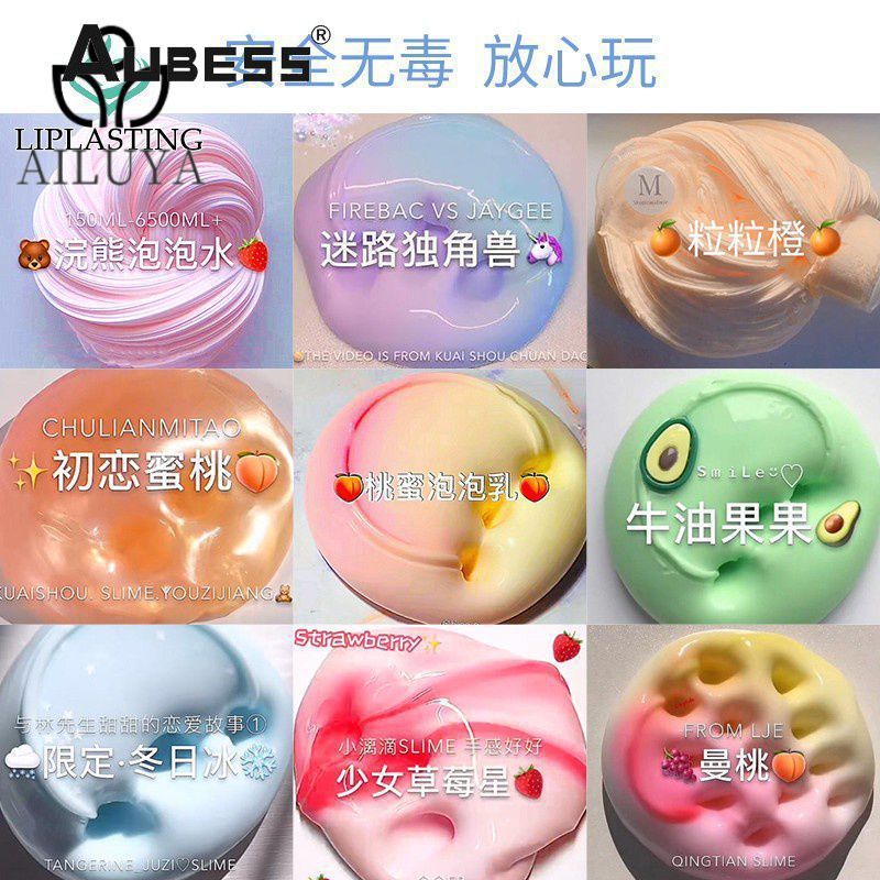 Đồ chơi keo slime trái cây mới, slime trong suốt, mềm mịn, giảm căng thẳng, bộ slime xốp, slime mây,