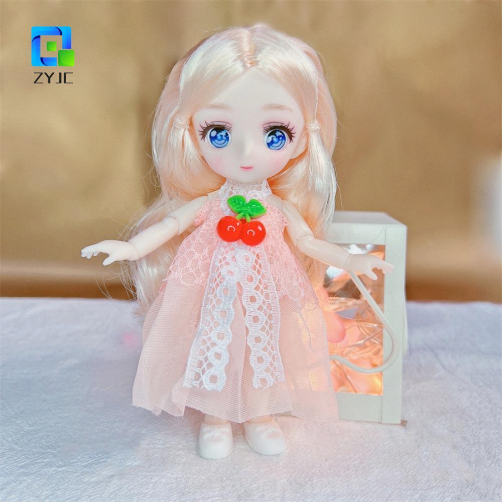 ZYJC 16cm Anime Mắt Đồ Chơi Búp Bê, Di Chuyển Được Khớp Bóng Cơ Thể Kawaii Bjd Búp Bê, Đồ Chơi Búp B