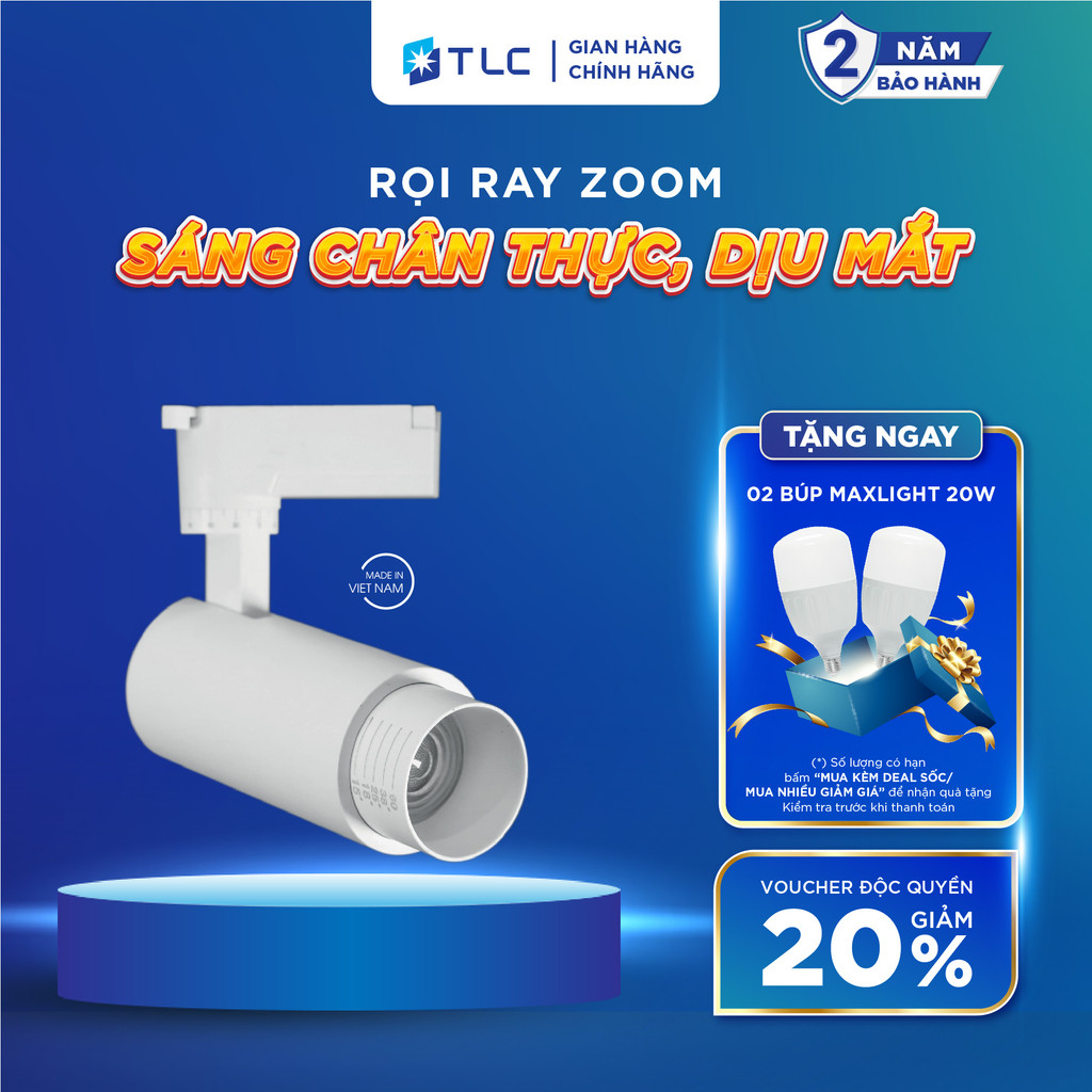 Đèn Rọi Ray ZOOM TLC LIGHTING Thân Trắng