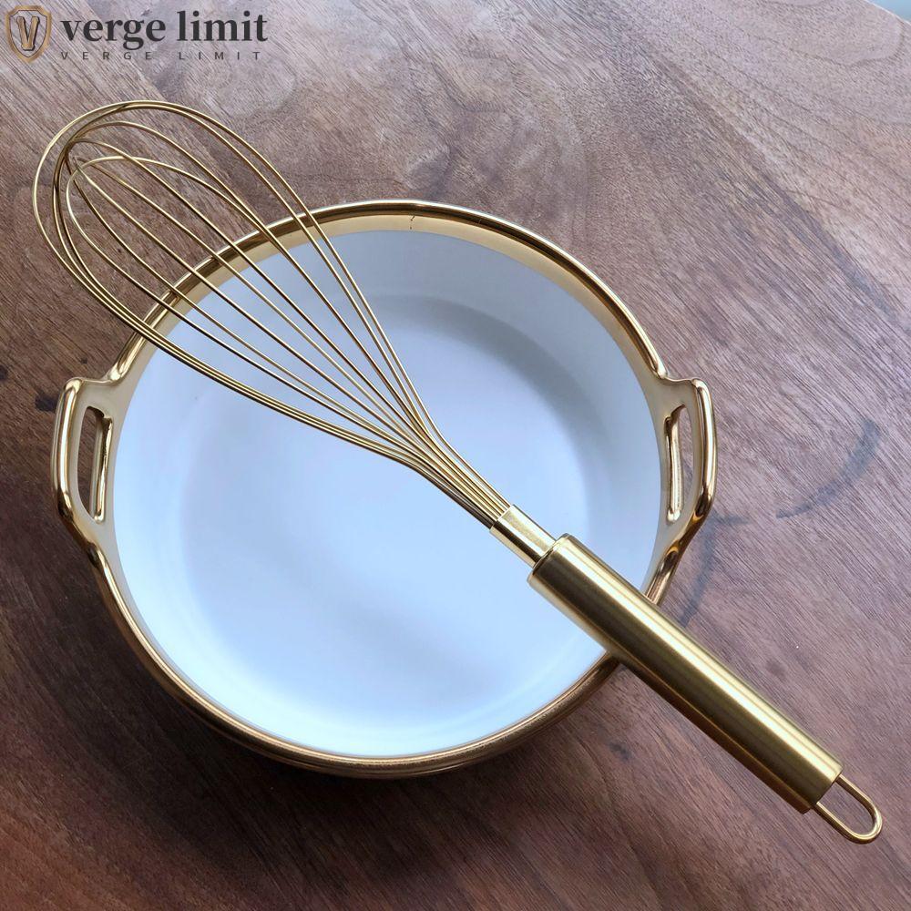 verge limit VERGE LIMIT Whisk Baking Kitchen Milk Frother Thép không gỉ Golden Manual Mixer