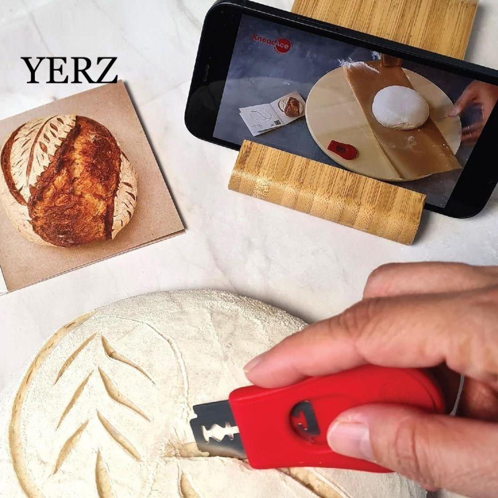 YERZ 2 chiếc Máy cắt bột đậu nành, có dao cắt thay thế Máy cắt tỉa bánh mì, Dụng cụ chấm điểm bánh mì Mini có thể mở rộng di động