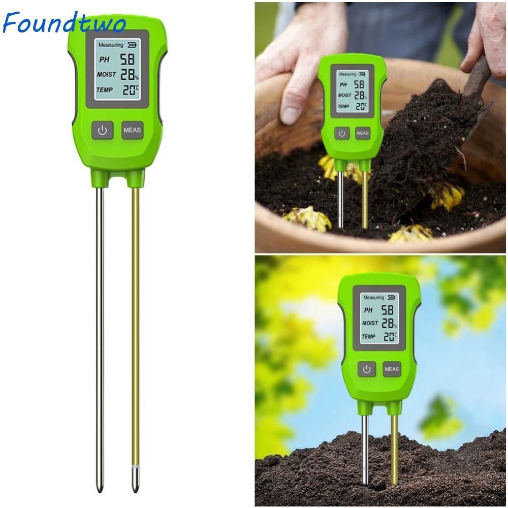 foundtwo Máy kiểm tra đất FOUNDTWO, Màn hình LCD có độ chính xác cao PH / Độ ẩm / Nhiệt độ, Màn hình