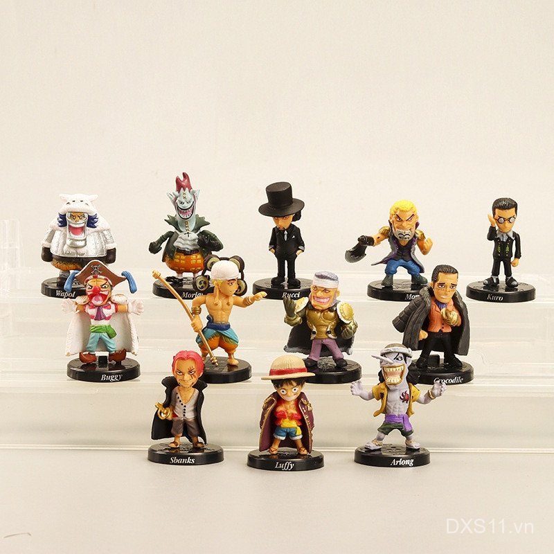 12 Cái / bộ Anime Nhật Bản One Piece Q Phiên Bản Luffy Shanks Chú Hề Buggy Gekko Moria Rob Lucci PVC