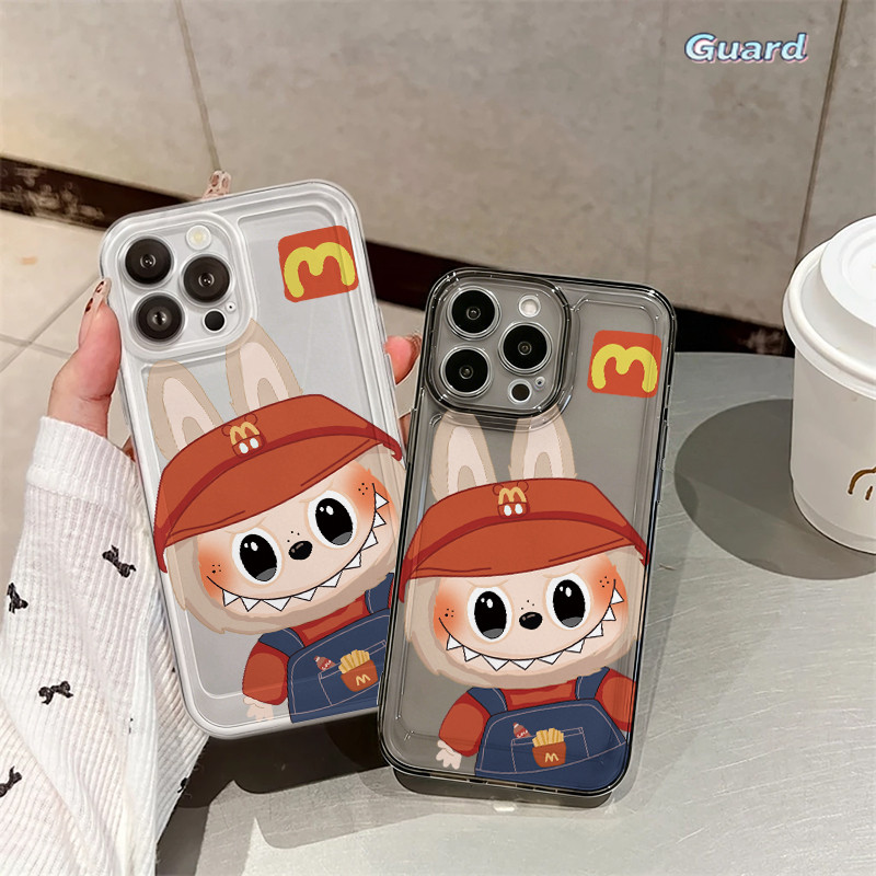 Ốp Lưng Labubu của McDonald'siPhone 11 12 13 14 15 16 Pro X XR XS Max 7Plus 8Plus trong suốtbạch Suố