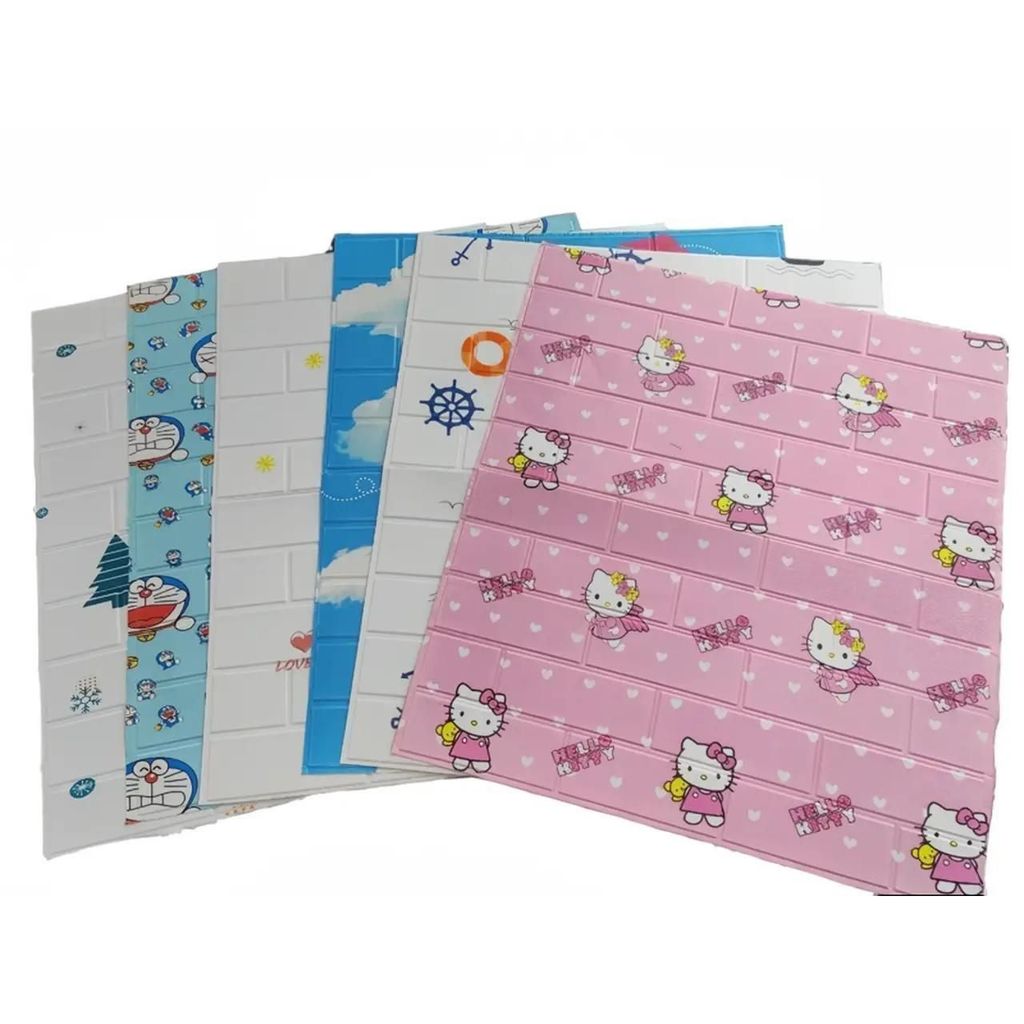 Combo 40 tấm to 50x50cm xốp dán tường hoạt hình siêu xᶖnh dày dặn có keo sẵn bóc dán trang trí tường