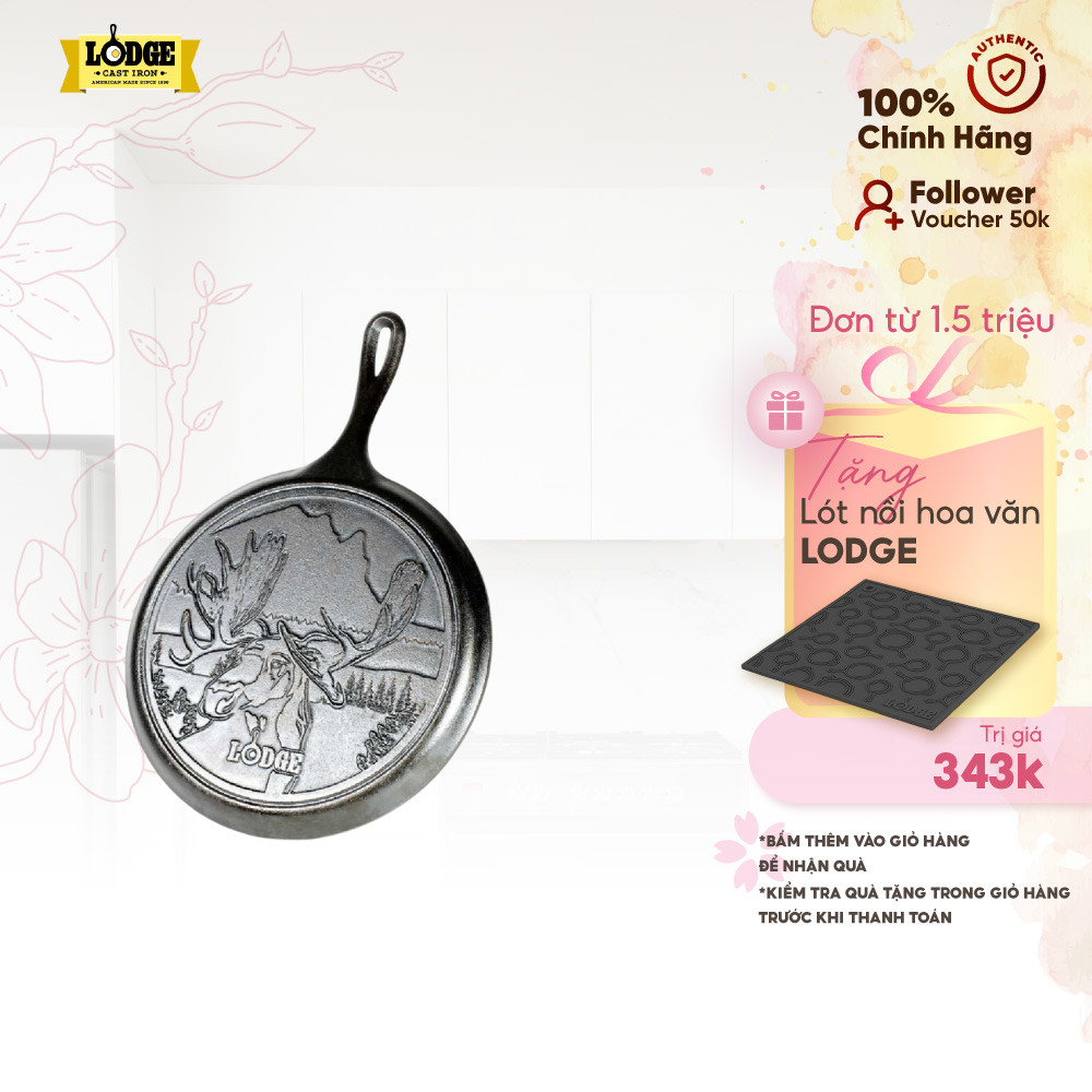 Lodge - Chảo gang đáy hình nai - 26cm