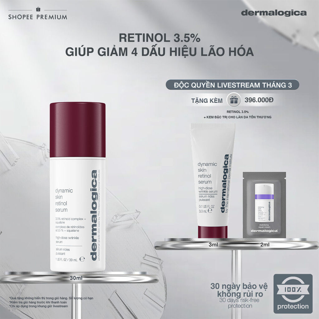 [KOL Livestream] Huyết thanh cải thiện lão hoá Retinol 3,5% Dermalogica Dynamic Skin Retinol Serum 3