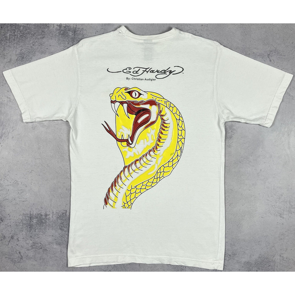 Áo thun unisex Ed Hardy 100% cotton, logo lớn, tay ngắn
