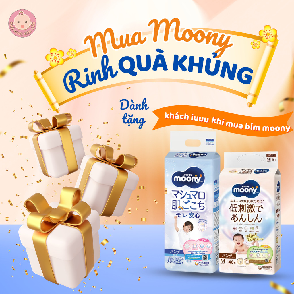(QUÀ TẶNG KHÔNG BÁN) Quà tặng khi mua Bỉm /Tã dán quần Moony