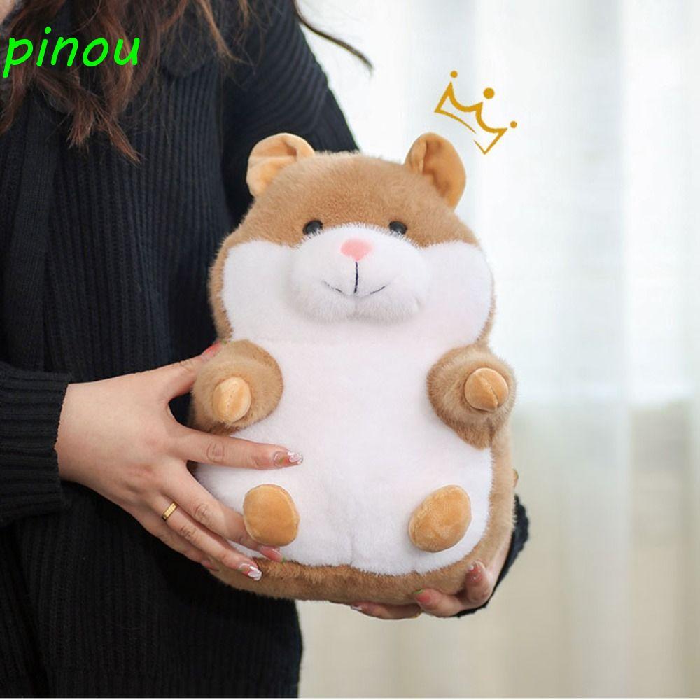 LONGQIYING Hamster Đồ chơi sang trọng, Gối nhồi bông hình chuột động vật giống như thật, Sáng tạo mề