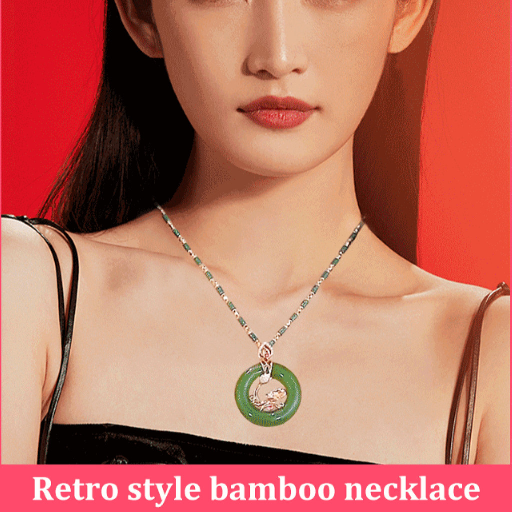 【Unique Handmade Design】Vintage Bamboo Necklace For Women/Retro Jewelry/Fashion Accessory/Exquisite 