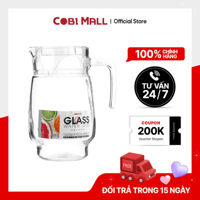 Bình Thủy Tinh 1600ml Cobihome Đựng Nước Hoa Quả, Trà Sữa, Sinh Tố Sang Trọng Tiện Lợi