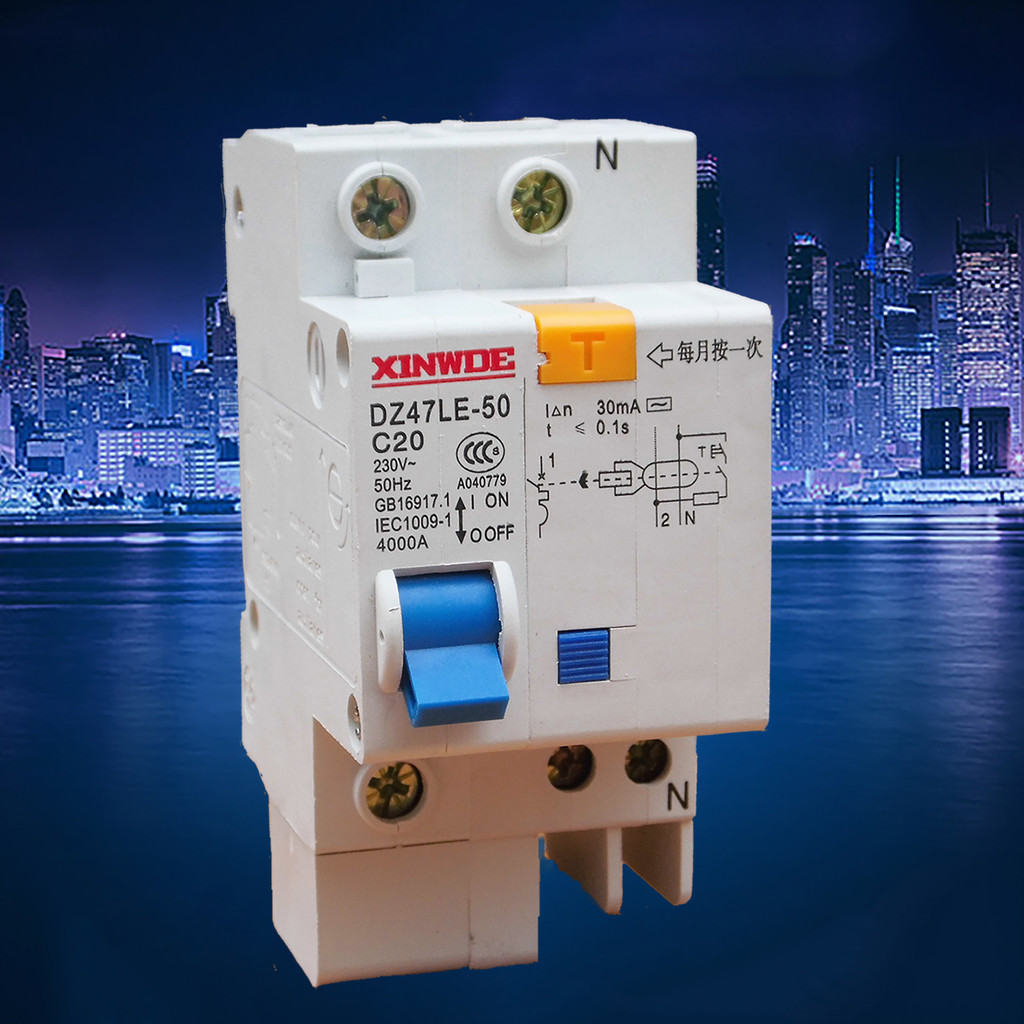 Bộ ngắt mạch vi mô DZ47LE-63 Công tắc không khí Máy nước nóng điện Rò rỉ Công tắc chống sốc điện 1p4