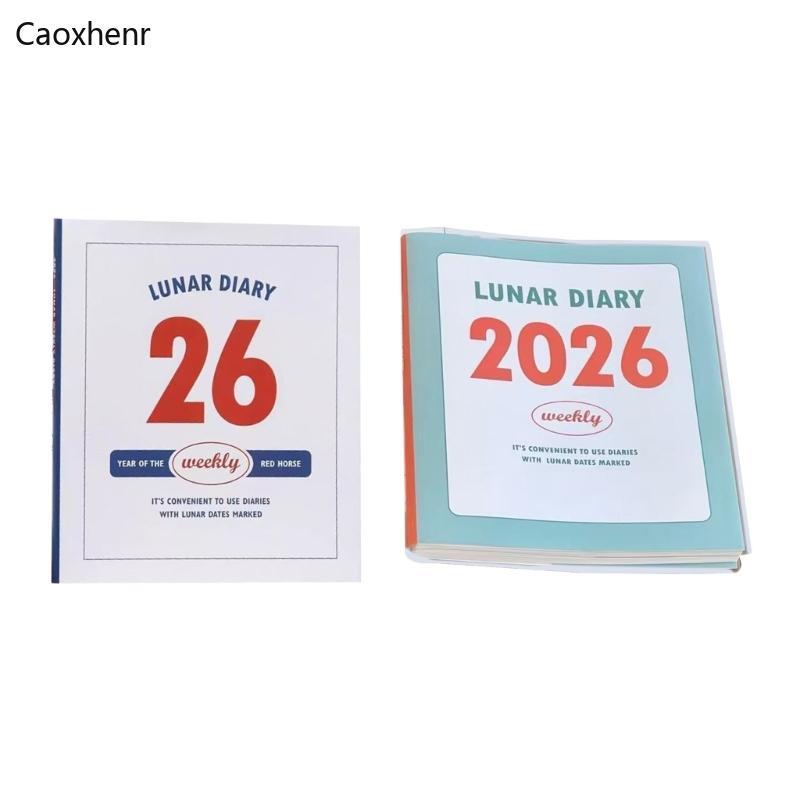 Caoxhenr 2026 Planner Journal Schedule Notebook Work Planner Thiết kế tiện dụng cho hàng ngày