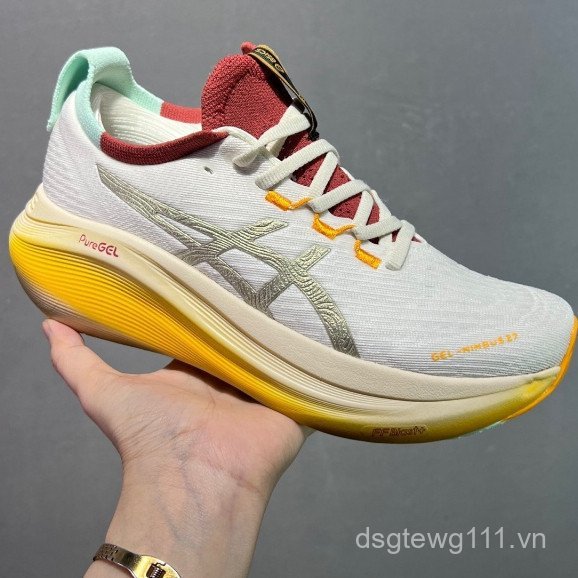 Asics Asics Gel Nimbus 27 Nam Nữ Chạy Bộ Nimbus 27 Giày Thể Thao Hấp Thụ Sốc 4D3O KAZI VZWW