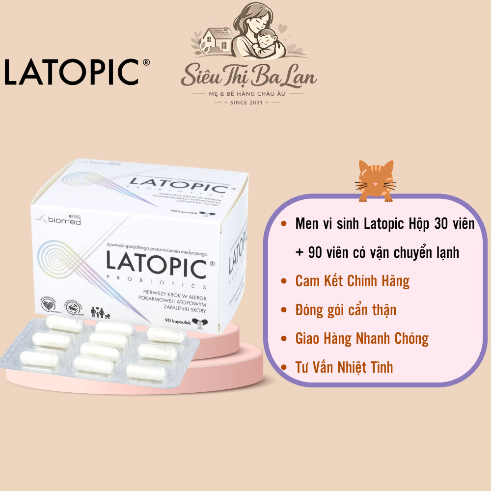 [Hàng xtay] LATOPIC  Men vi sinh PROBIOTICS  hộp 30 viên+90 viên vận chuyển lạnh