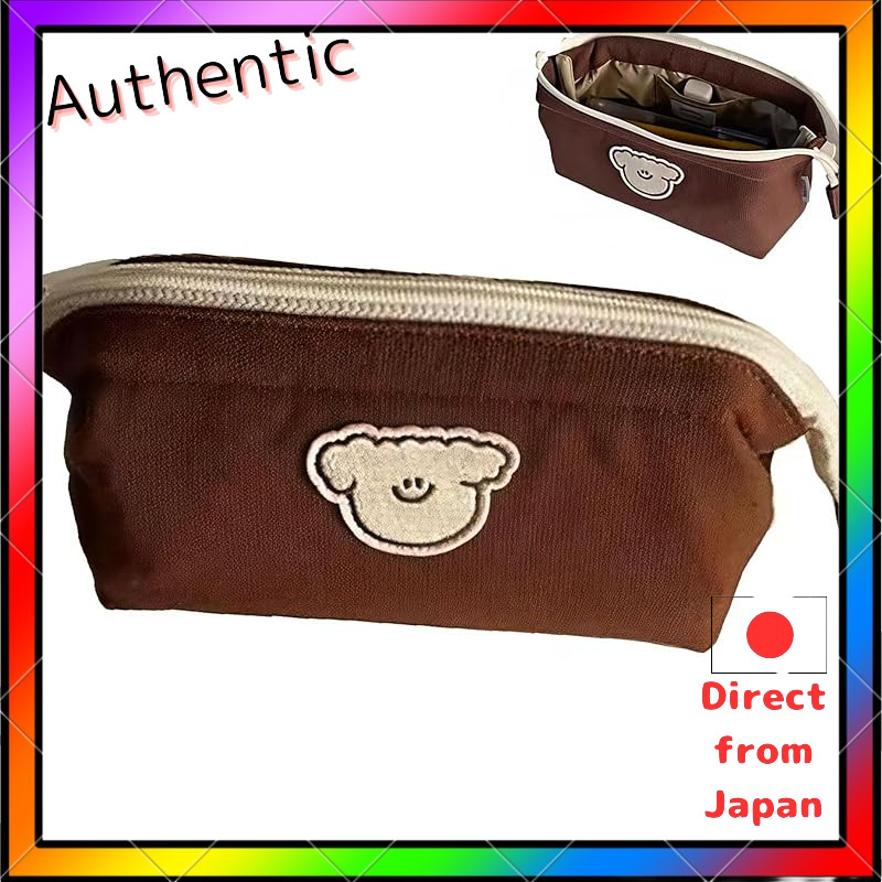 Ginhkok pen case pencil box cute dog stylish simple large capacity fabric pen case fude bako canvas 