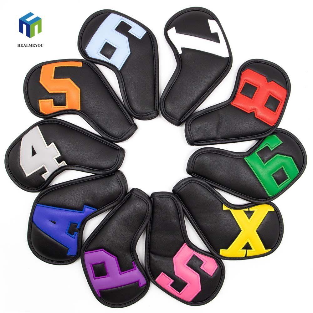 HEALMEYOU Golf Iron Headcover Bền 10 Cái / bộ Golf Iron Covers Set Vỏ Bảo Vệ Thiết Bị Tập Golf 4-9, 