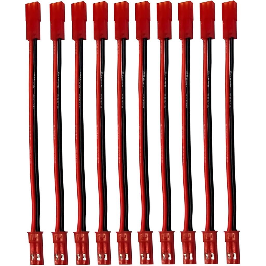10 Chiếc RC Model JST 2-Pin Đầu Nối Nam Đến Nữ Cắm Nối Dài Dây Cáp Dây Cho Pin Bộ Phận Mô Hình RC (C