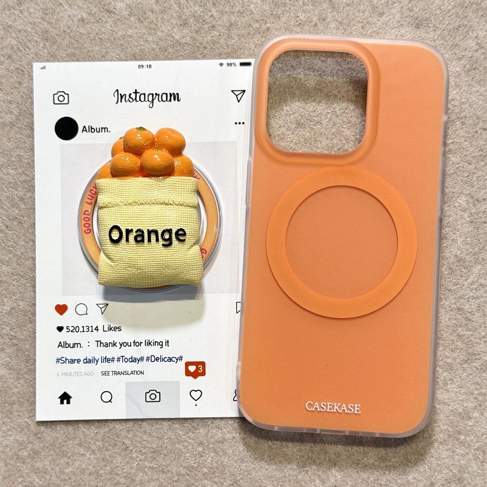 Giá đỡ từ tính Thích hợp cho Xiaomi 15 / 13U Túi đựng trái cây màu cam ba chiều K80 + Vỏ điện thoại 