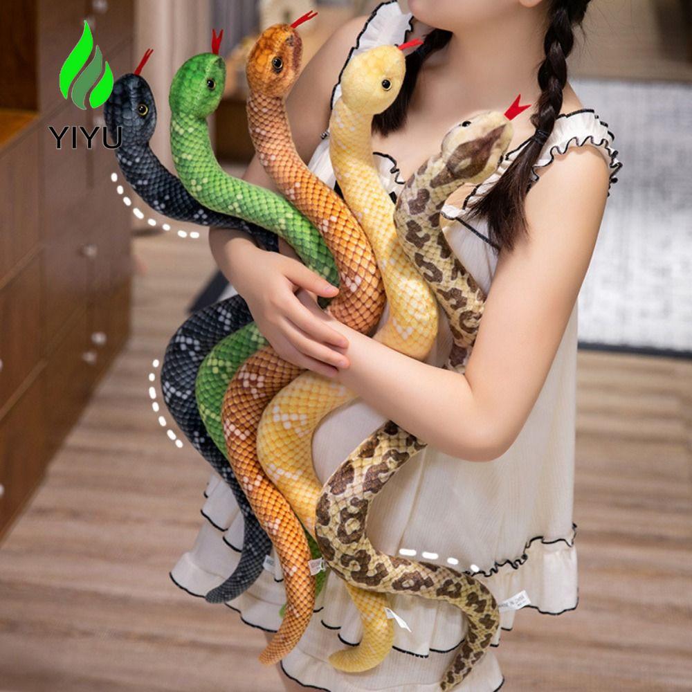 YIYU Năm con rắn Đồ chơi sang trọng, Đồ chơi nhồi bông hình rắn mô phỏng sang trọng Anaconda giả, Ph