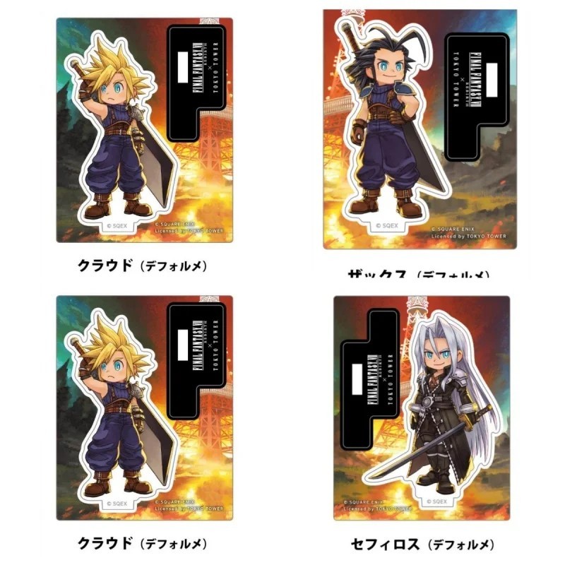 Standee Final Fantasy VII mô hình acrylic nhân vật Cloud Sephiroth Zack FF7 trang trí bàn học làm vi