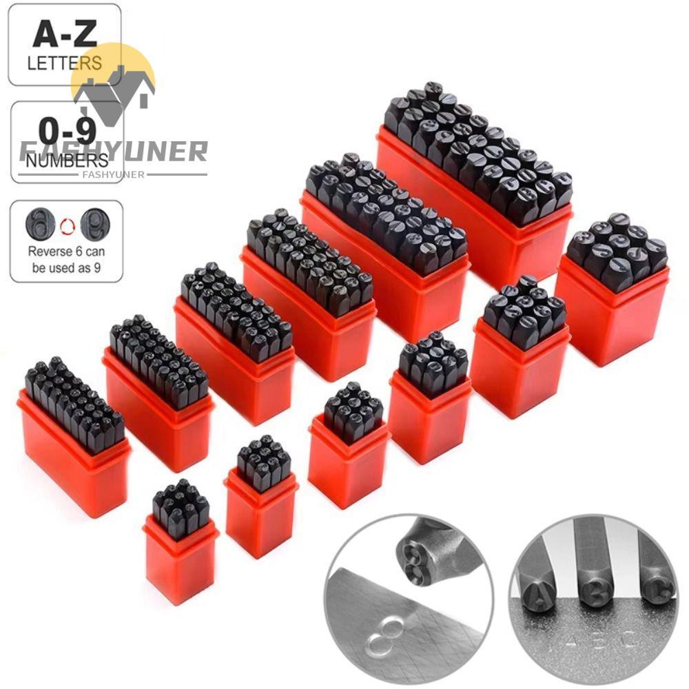 FASHYUNER Letter & Number Stamp Punch, Steel With Plastic Digital Letter Stamp, Stamping Tools 3-12.