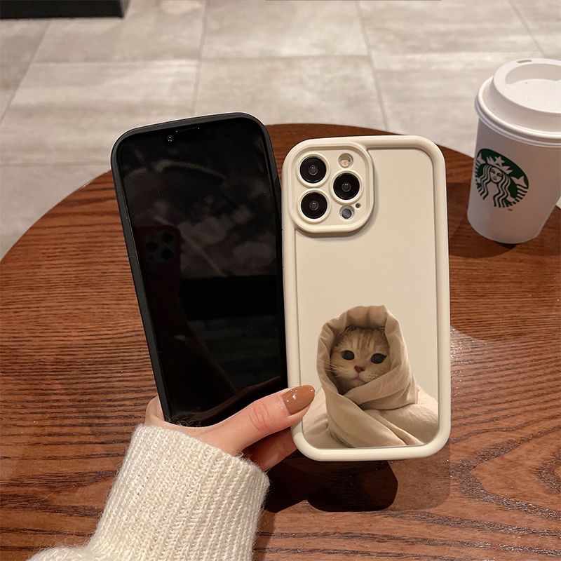 Ốp lưng điện thoại mèo cute minimal aesthetic cho Samsung S24 FE A05S S25 Ultra 5G A02 silicon mềm c