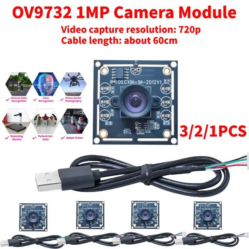 3 / 1 CÁI OV9732 Mô-đun Camera 100 độ 720P với cảm biến cáp 60cm Bảng Webcam cho Winxp / 7 / 8 Bảng 