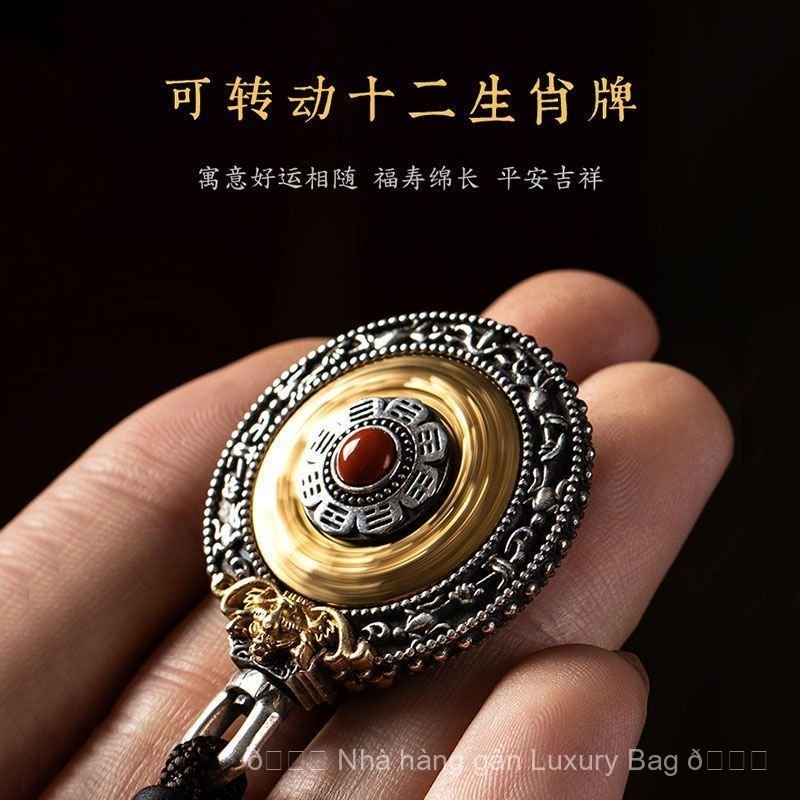Đồng Hồ Bạc 925 Nguyên Chất Phong Cách Retro, Móc Khóa Dây Chuyền Unisex độc đáo - 47OV