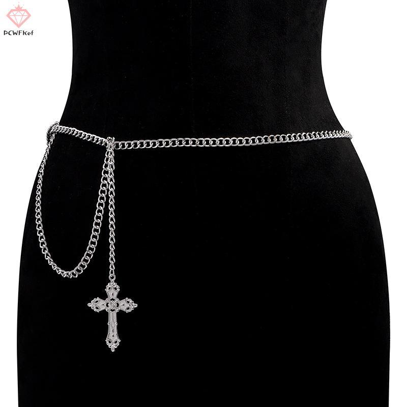 [PCW-T] Punk Gothic Chữ Thập Eo Dây Xích JK Phụ Kiện Váy Dây Xích Quần Dây Xích Dành Cho Nữ Bé Gái D