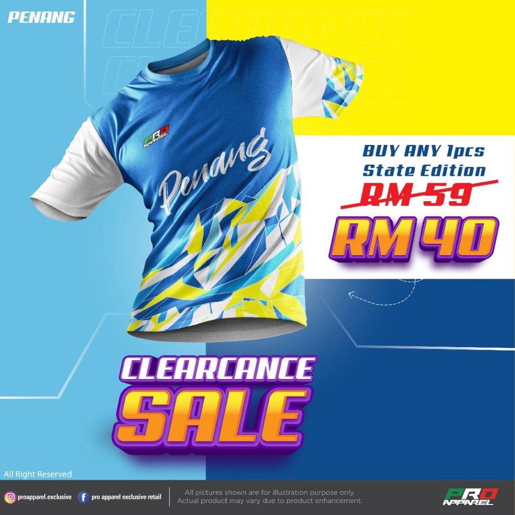[pro Apparel Malaysia State Edition Áo thun Penang / 4xs - 4xl