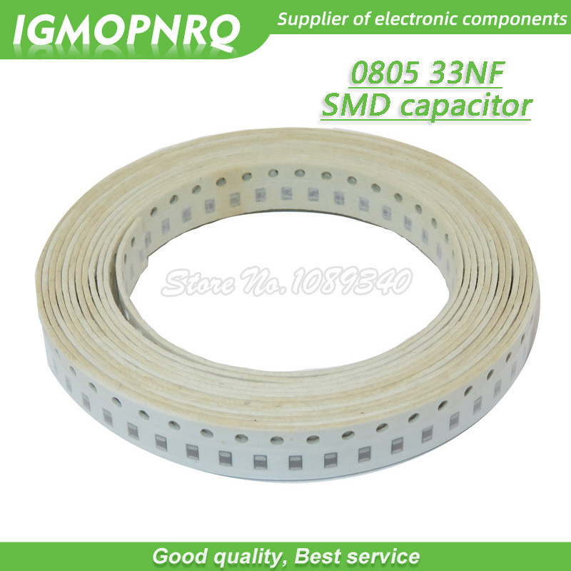 100 Chiếc 33nF 0805-33nf Y5V Lỗi 20% 50V 0805 SMD Dày Phim Chip Nhiều Lớp Tụ Gốm Sứ