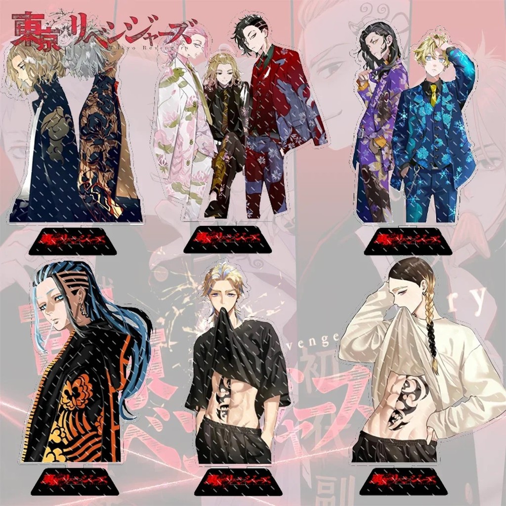 Standee Tokyo Revengers mô hình mica anime Mikey Draken Baji Keisuke Haitani trang trí bàn học quà t