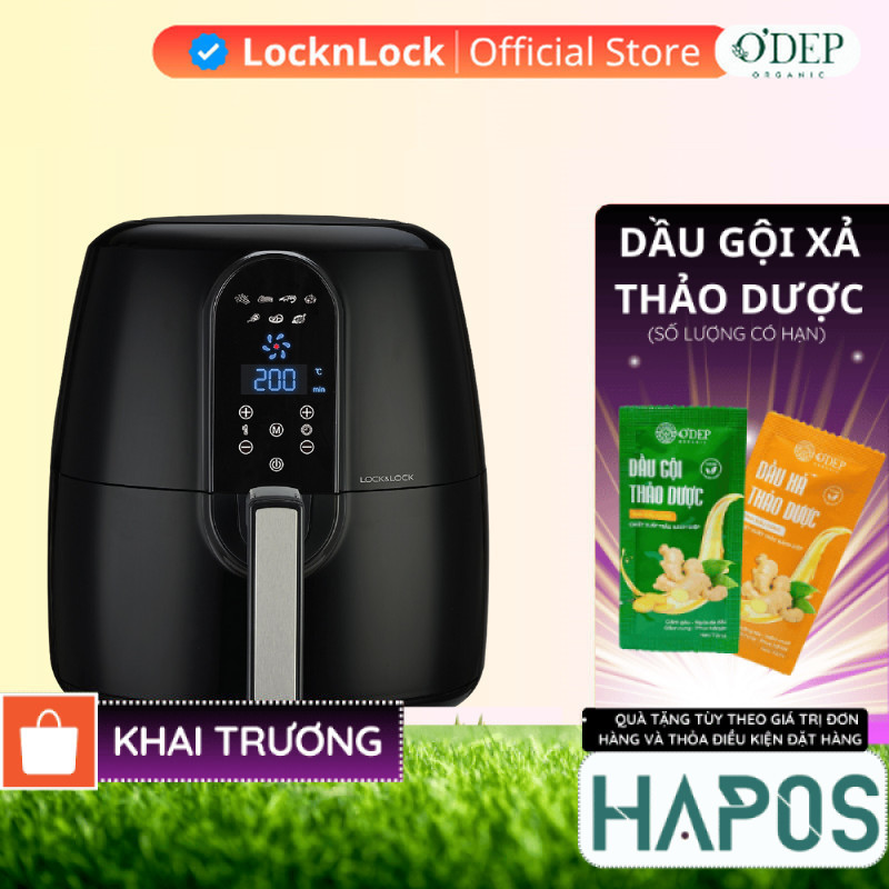 Nồi chiên không dầu LocknLock 5,2 Lít Chính hãng, EJF351BLK - HAPOS HSA