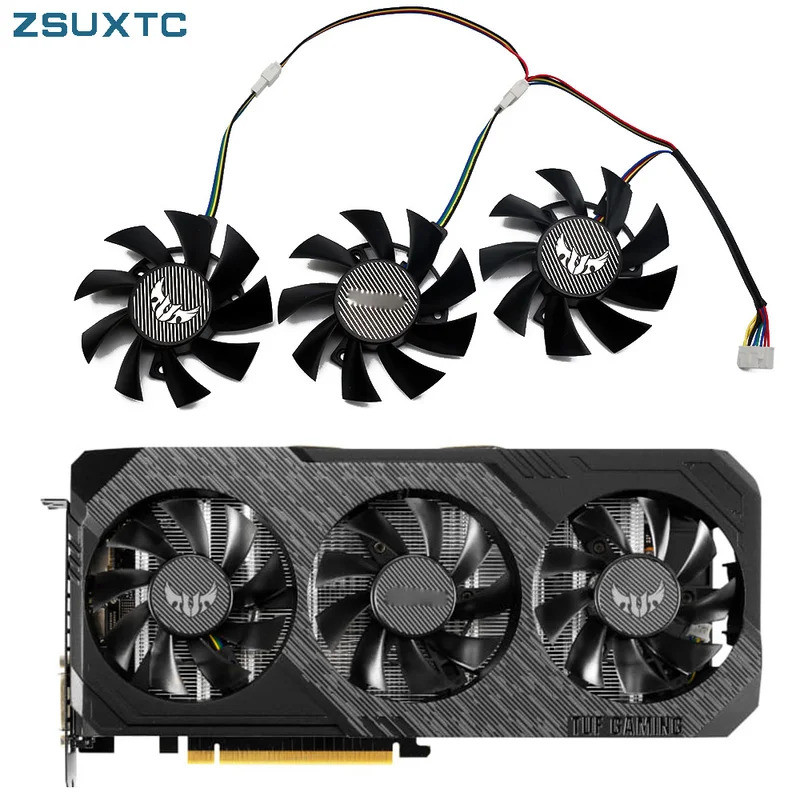HL 3 chiếc 75mm FD8015U12D RX 5700 5700XT gpu làm mát cho ASUS GTX 1660Ti 1660 Super RX5700 XT TUF X