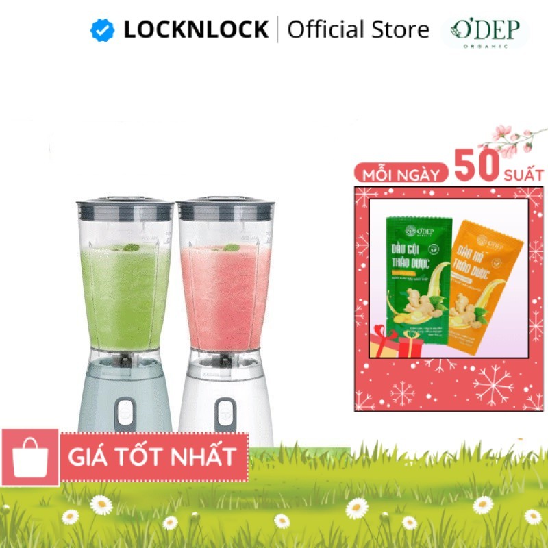 Máy xay sinh tố LocknLock 600ml 250W Chính hãng, thao tác 1 chạm, lưỡi xay sắc bén EJM436  MALL OFFI
