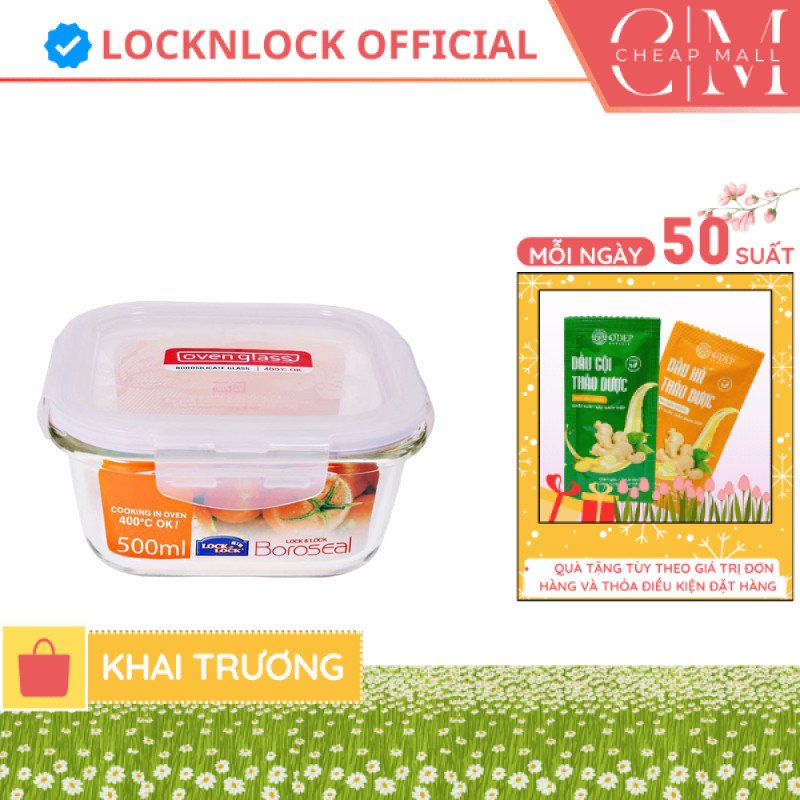 Hộp bảo quản thủy tinh vuông 500ml LocknLock Chính hãng LLG214 - CHEAP CHL