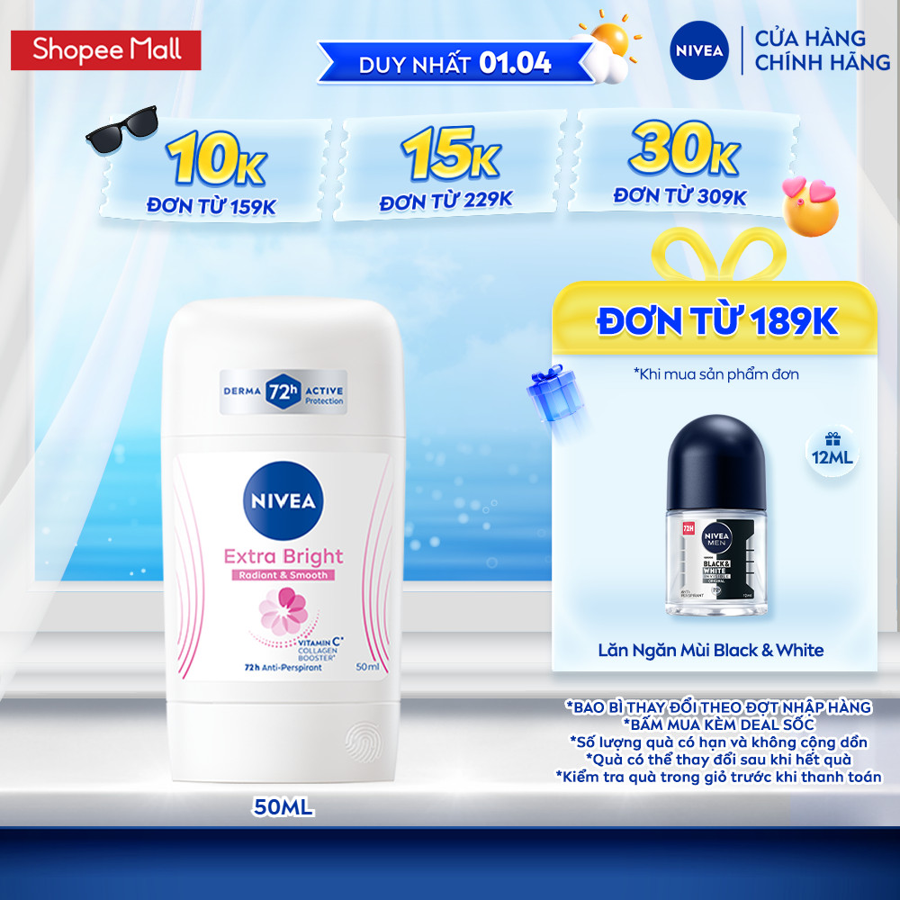 Sáp Ngăn Mùi NIVEA Extra Brightening (50 ml) - 84160