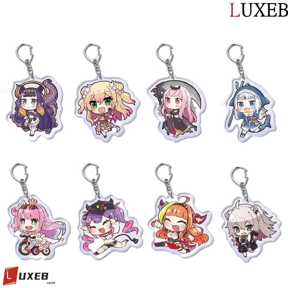 LUXEB Hololive Móc Chìa Khóa Nhẫn Kawaii Vtuber Gawr Gura Murasaki Shion Ookami Mio Móc Khóa