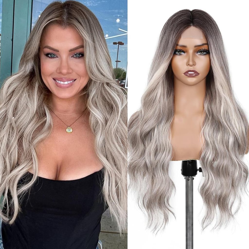 Tóc Giả Ombre Xám Lady Miranda 26 Inch - Tự Nhiên Và Chống Nóng