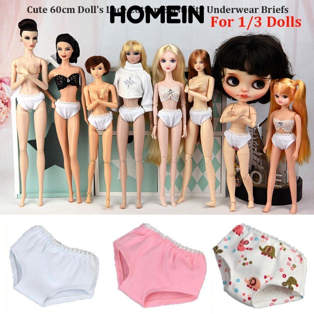 Đồ lót Cotton ren HOMEIN, Đồ lót búp bê 3 màu dễ thương 60cm, Đồ chơi trẻ em DIY Độ đàn hồi Trang tr