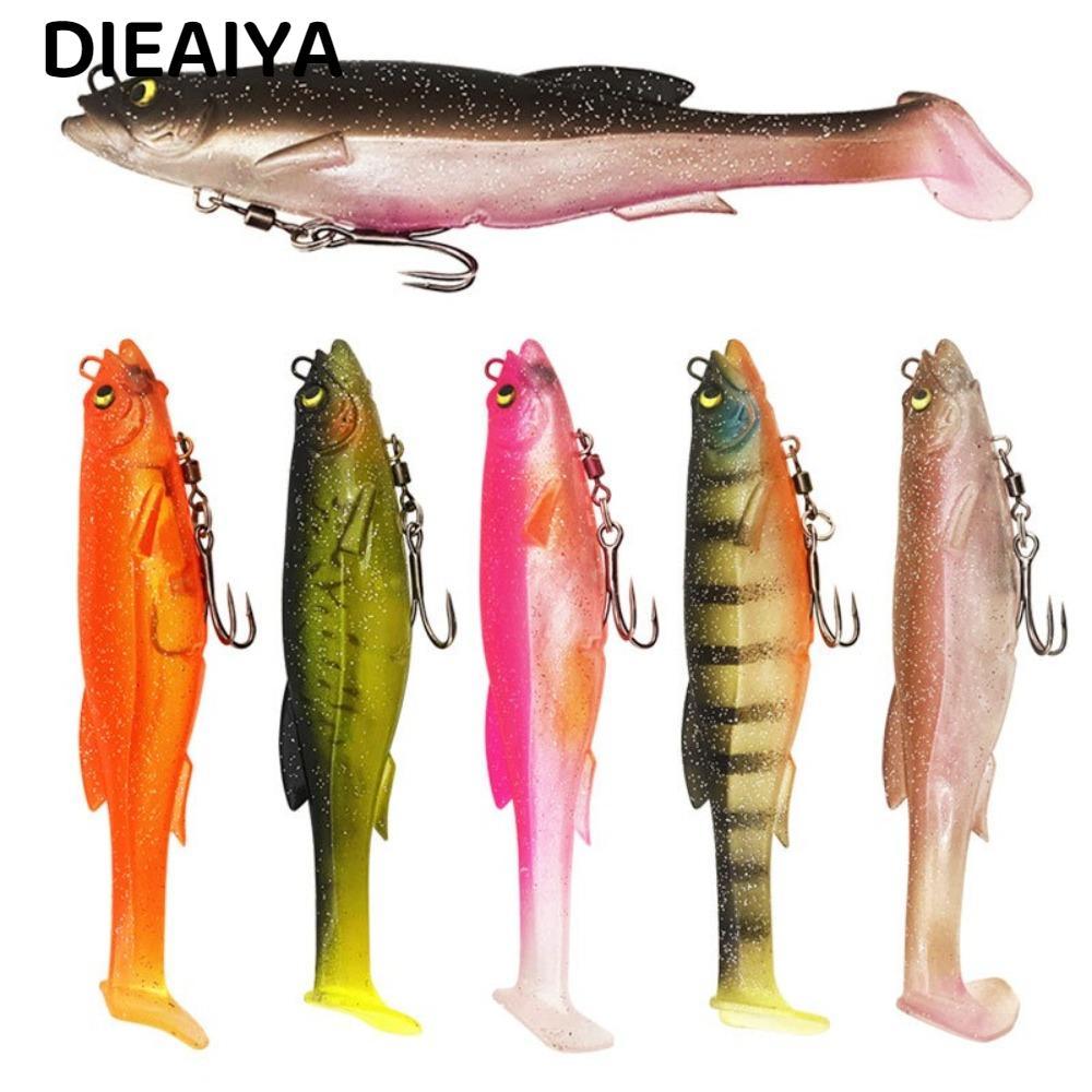 DIEAIYA Mồi Câu Cá Silicone Nhẹ, Swim bait Nhân Tạo với Đuôi T Nhiều Màu Sắc - Kích thước 9cm/9g & 1